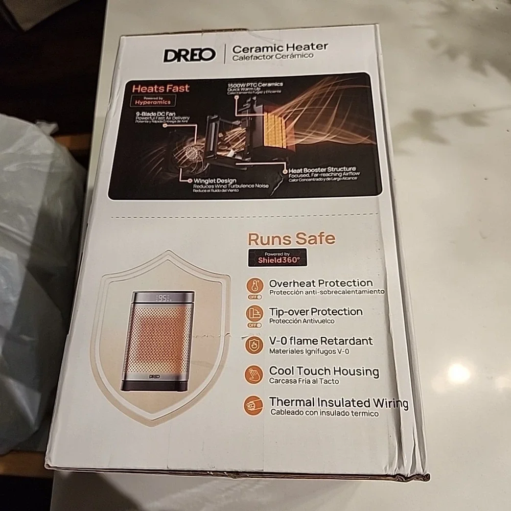 DREO Space Heater Atom 1500W Portable Oscillating Electric Heater for Indoor Use